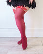 Kixies Holly Sparkle Thigh High Cranberry D by Kixies