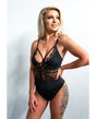 Kix'ies Signature Striped Bodysuit Black XL by Kixies