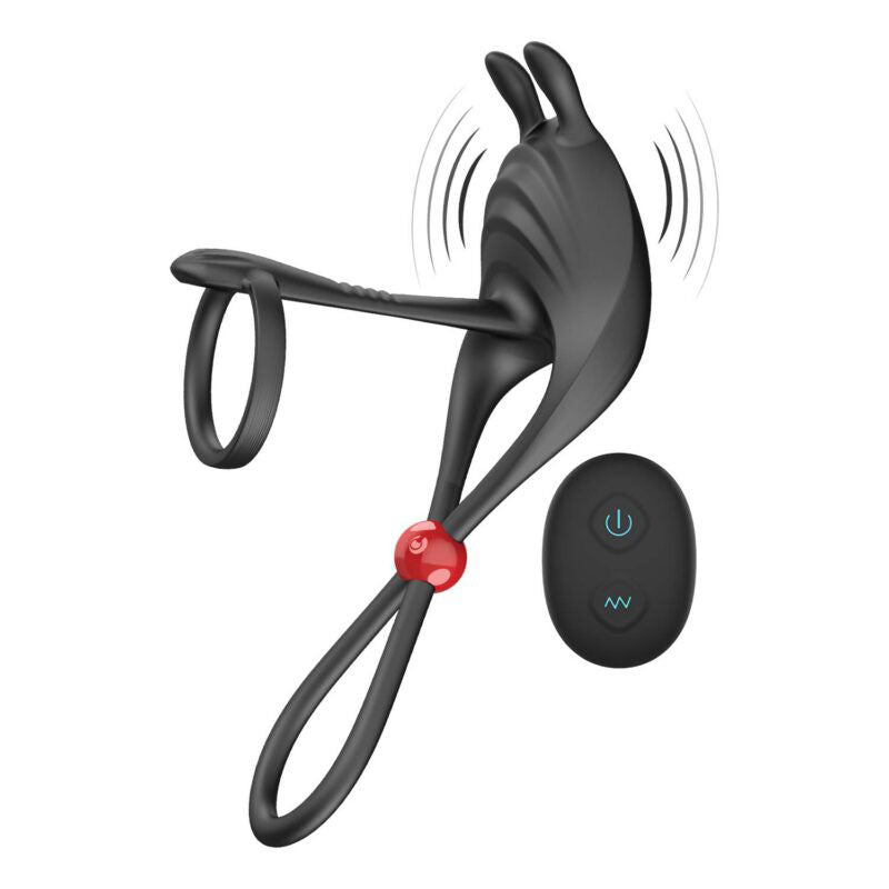 Nasstoys CockPower Remote Control Vibrating Cock Ring with Ball Cinch - Black - NW3306