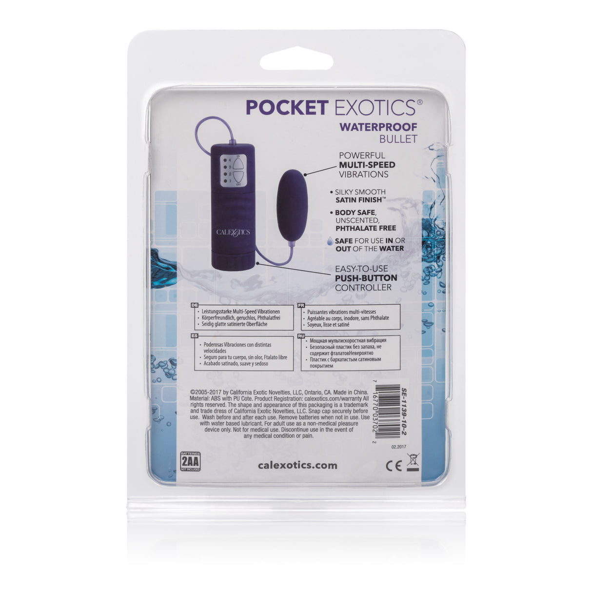 CalExotics Pocket Exotics Waterproof Velvet-Cote Bullet — Purple - SE1139102
