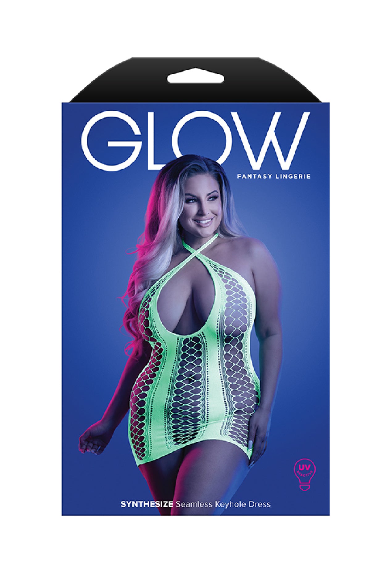Synthesize Seamless Keyhole Dress - Queen - Neon Green by Fantasy Lingerie