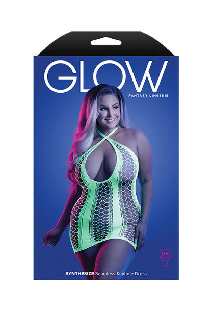 Synthesize Seamless Keyhole Dress - Queen - Neon Green by Fantasy Lingerie