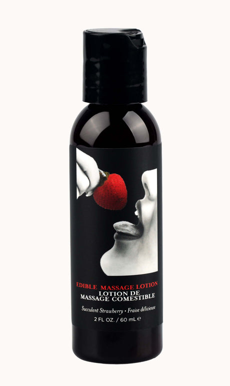 Earthly Body Edible Massage Lotion — Strawberry, 2 fl oz - EB-MLE203