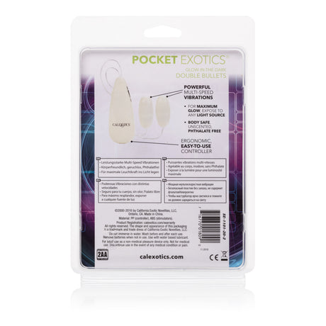 CalExotics Glow-in-the-Dark Pocket Double Bullet Vibrators - SE1101202
