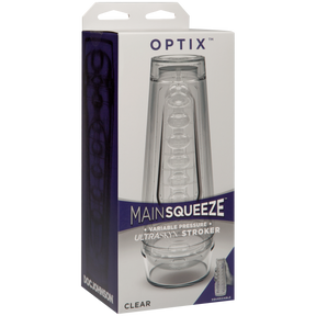 Doc Johnson Main Squeeze Optix Clear Squeeze Stroker, 7.5" - DJ5202-30-BX