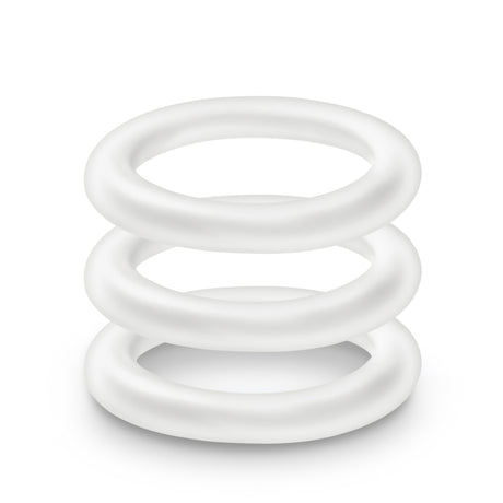 Blush Performance Pure Silicone Cock Rings — 3-Pack, Small, White - BL-70819