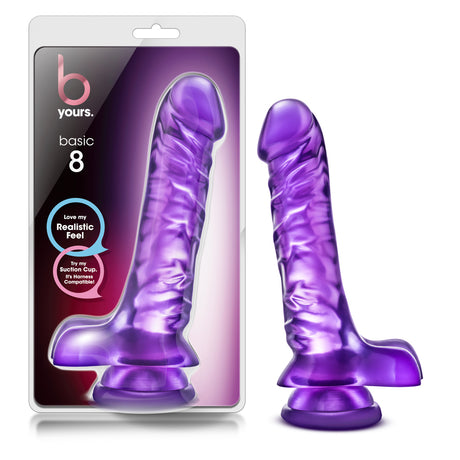 Blush B Yours Basic 8 Realistic Dildo — 9.5 inch Purple - BL-28411