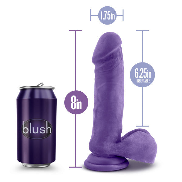 Au Natural - Bold - Hero - 8 Inch Dildo - Purple by Blush