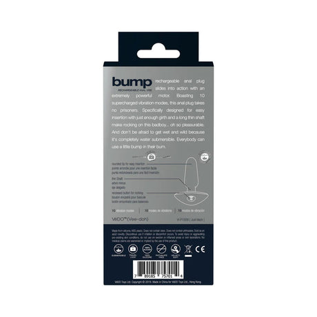 VeDO Bump Rechargeable Anal Plug — Black - VI-P1508