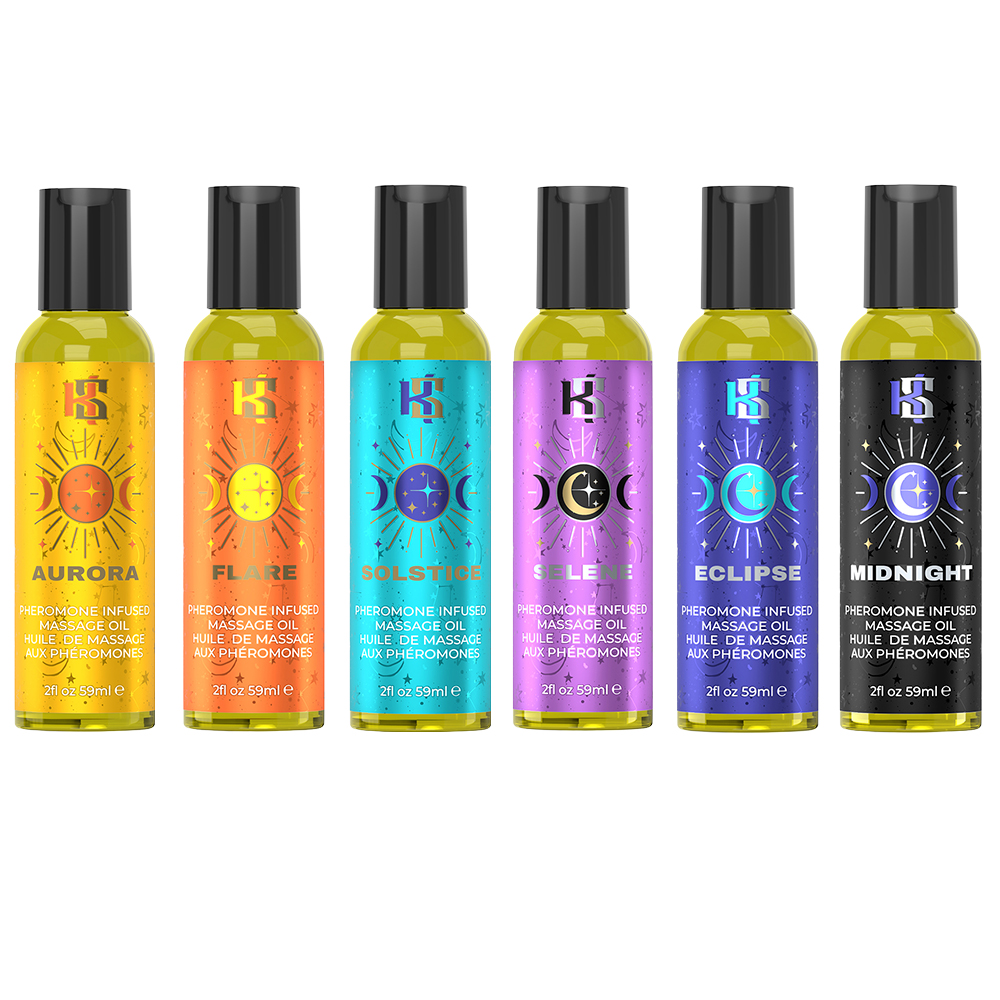 Kama Sutra Celestial Massage Oil Prepack, 24 Assorted 2 fl oz - KS13050