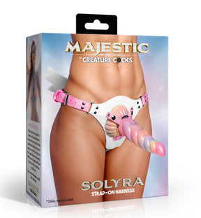 XR Brands Solyra Good Angel Strap-On Harness — White Vegan Leather - CC-AH946