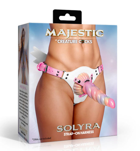 XR Brands Solyra Good Angel Strap-On Harness — White Vegan Leather - CC-AH946
