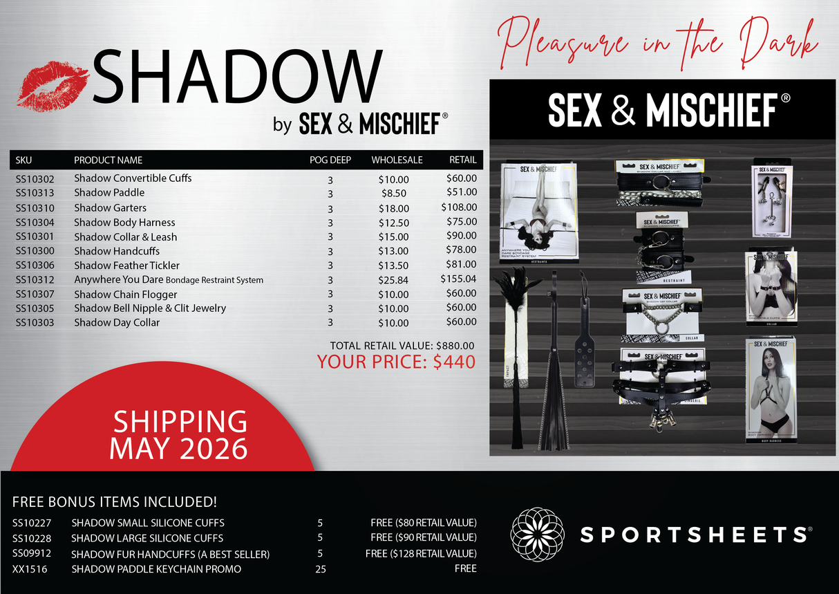 Sportsheets Shadow Bundle Bondage Kit — Multi-Item Black Set - SS0001-28