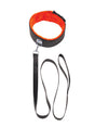 Icon Brands Short Leash with Orange-Fur Lined Collar — Black (20 in, 43 in) - ICB2319-2