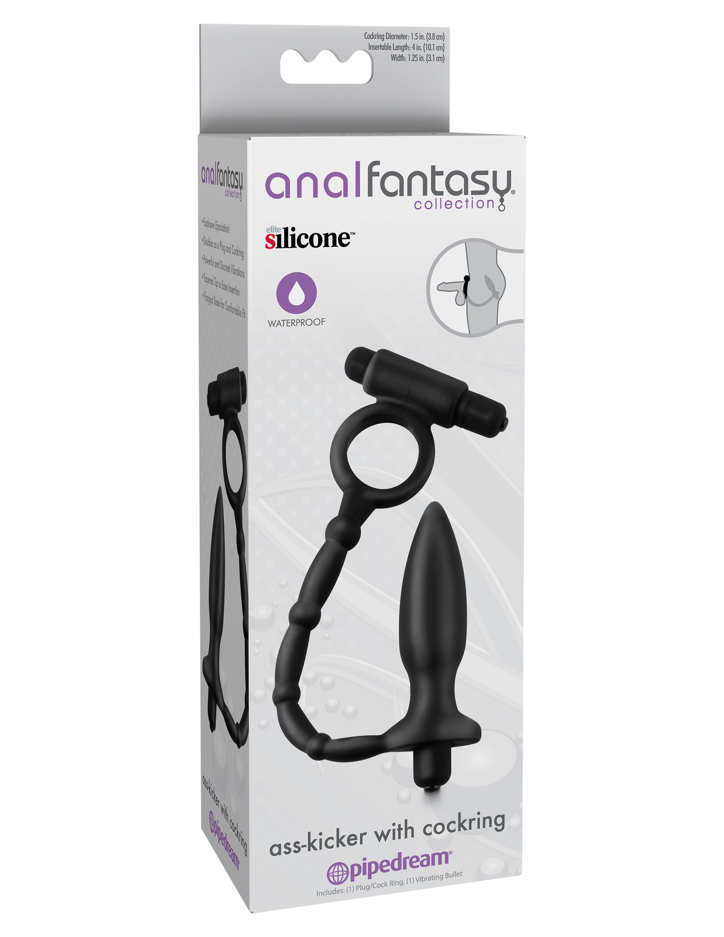 Anal Fantasy Collection Ass Kicker With Cockring - Black by Pipedream