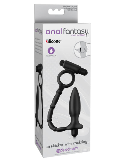Anal Fantasy Collection Ass Kicker With Cockring - Black by Pipedream