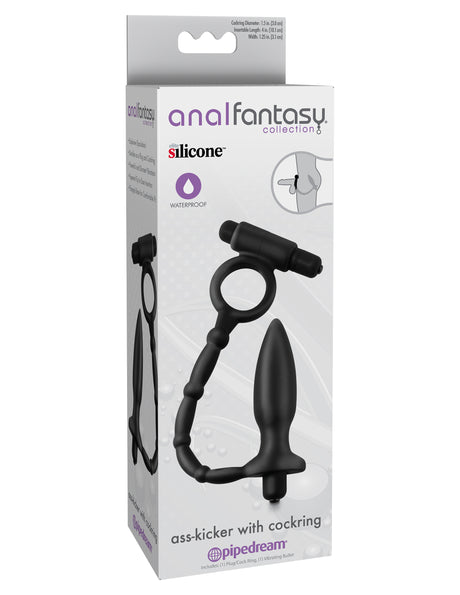 Anal Fantasy Collection Ass Kicker With Cockring - Black by Pipedream