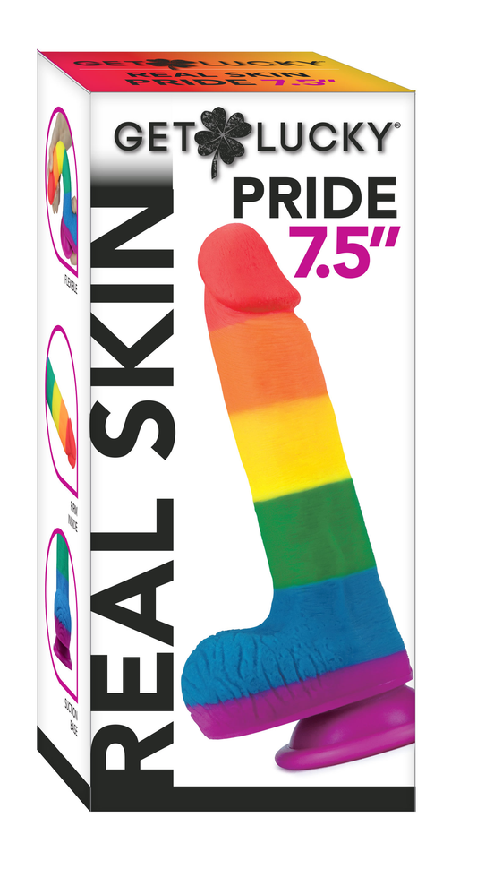 Viben Pride 7.5" Rainbow Dildo — Silicone with Suction Base - TMN-GL-3014