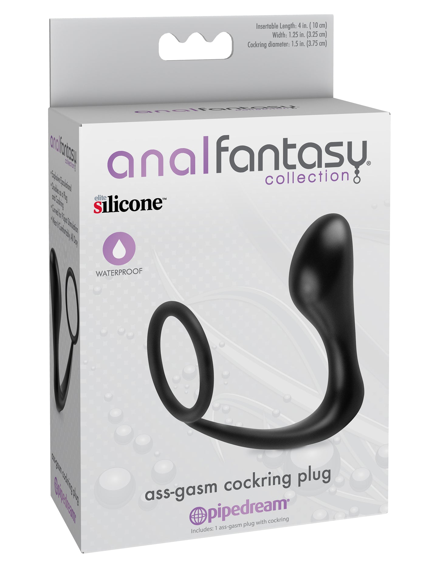 Anal Fantasy Collection Ass Gasm Cockring Plug - Black by Pipedream