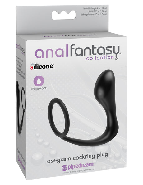 Anal Fantasy Collection Ass Gasm Cockring Plug - Black by Pipedream