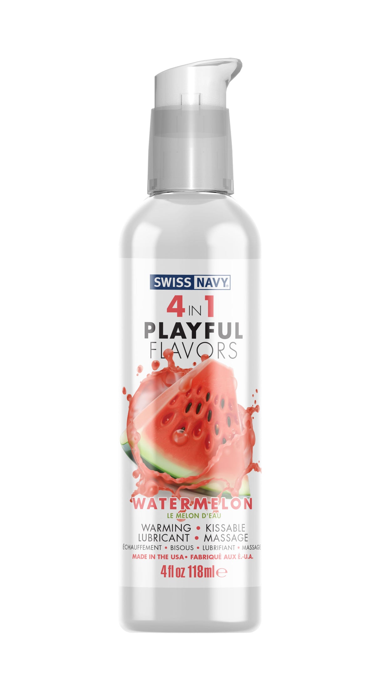 M.D. Science Lab Swiss Navy 4-in-1 Playful Flavors Watermelon Lubricant, 4 oz - MD-SN4N1FWM4