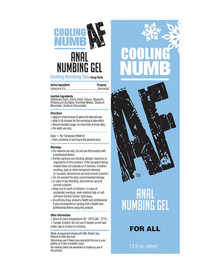 Little Genie Numb AF Anal Numbing Gel — Cooling, 1.5 oz