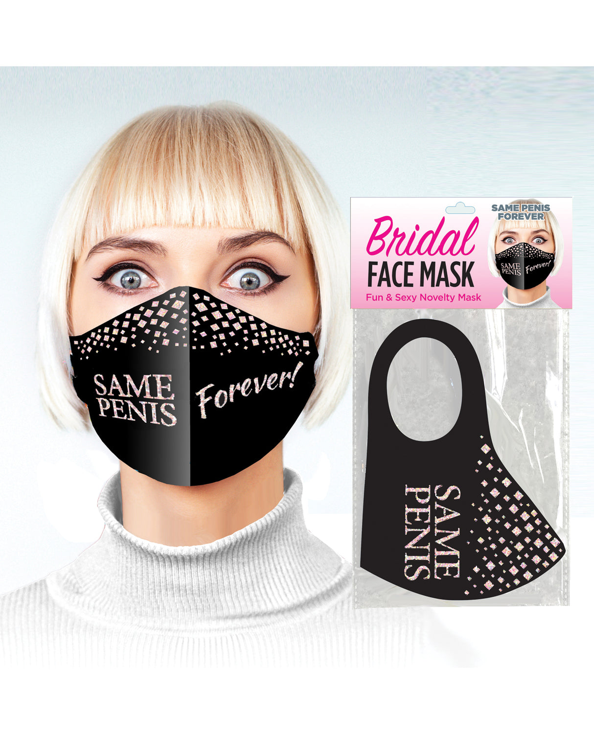 Same Penis Forever Face Mask - Black by Little Genie