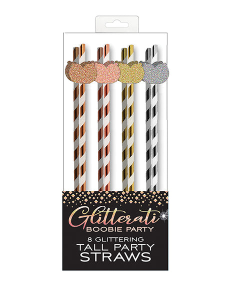 Glitterati Boobie Party Tall Straws - Pack of 8 by Candy Prints