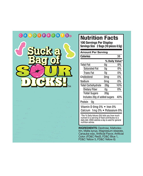 Candy Prints Sour Novelty Candy — 100 pc (3 oz) Bag