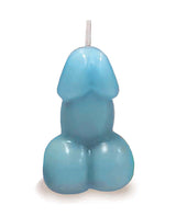 Little Genie Eden's Penis Candle — 3-inch Vanilla Scent, Blue