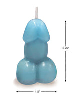 Little Genie Eden's Penis Candle — 3-inch Vanilla Scent, Blue