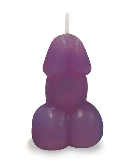 Little Genie Eden's Penis Candle — Purple, Vanilla Scent, 3-inch