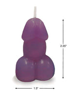 Little Genie Eden's Penis Candle — Purple, Vanilla Scent, 3-inch