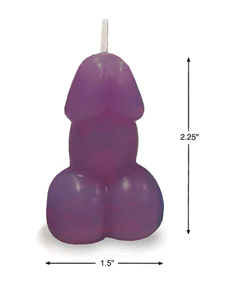 Little Genie Eden's Penis Candle — Purple, Vanilla Scent, 3-inch