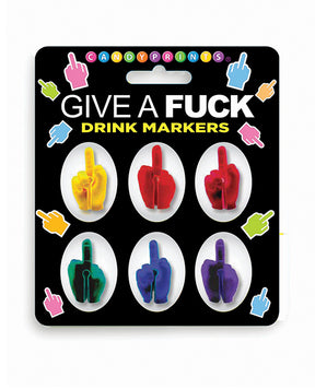 Give A Fuck Drink Markers 6 pc Set - Multi-Color by Little Genie