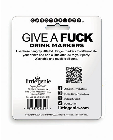 Little Genie Middle Finger Drink Markers — 6‑Piece Multi-Color Set