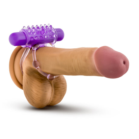 Blush Play With Me The Player Vibrating Double Strap Ring, Purple - BL-91911