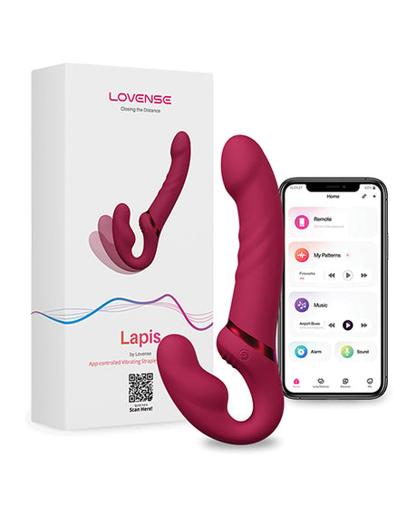 Lovense Lapis Vibrating Strapless Strap On - Pink by Lovense
