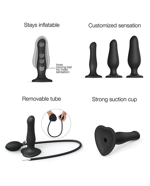 Strap On Me Inflatable Dildo Plug - Black by Strap-On-Me