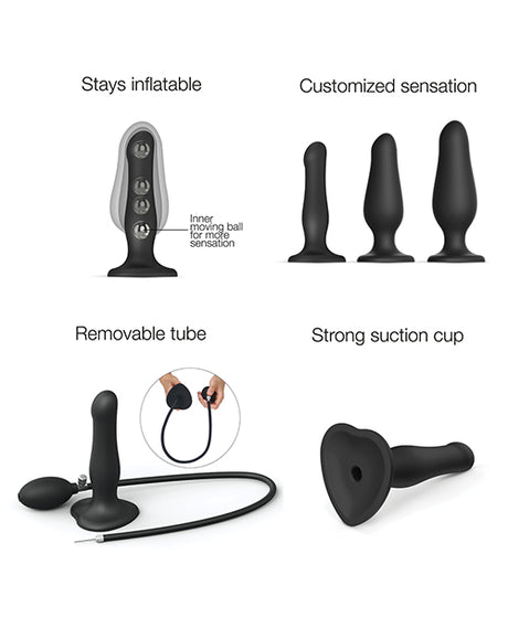 Strap On Me Inflatable Dildo Plug - Black by Strap-On-Me