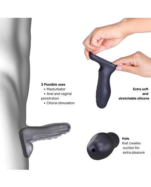 Manwan RYZER Penis Sleeve - Black Plum by Manwan