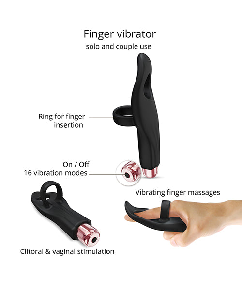 Love to Love Tickle Me Finger Vibe - Black Onyx by Love to Love