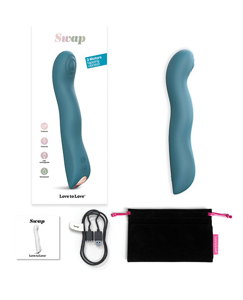 Love to Love Swap Tapping Vibrator - Teal Me by Love to Love