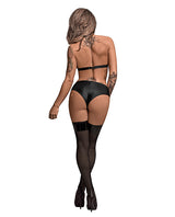 Lust Juno Top w/Velcro Choker Neck & Mini Short Black S/M by Lust by Magic Silk