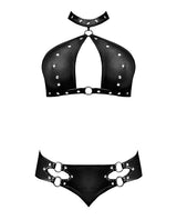 Lust Juno Top w/Velcro Choker Neck & Mini Short Black S/M by Lust by Magic Silk