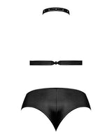 Lust Juno Top w/Velcro Choker Neck & Mini Short Black S/M by Lust by Magic Silk