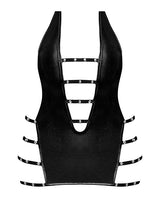 Lust Portia Mini Dress w/Plush Elastic Strapping Black S/M by Lust by Magic Silk