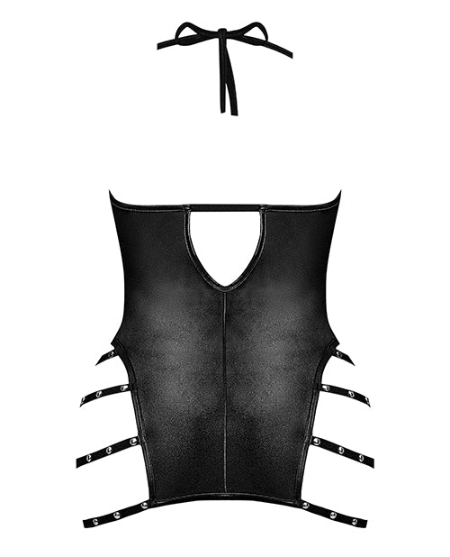 Lust Portia Mini Dress w/Plush Elastic Strapping Black S/M by Lust by Magic Silk