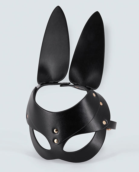 Lust PU Leather Bunny Mask - Black by Lust