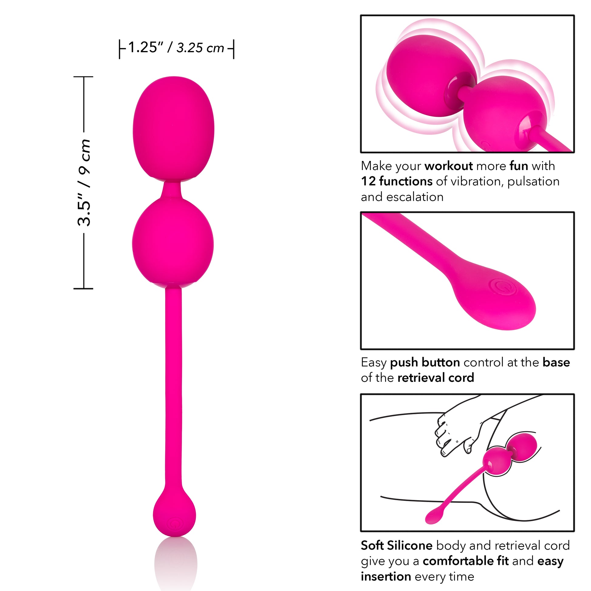 Rechargeable Dual Kegel - Pink by CalExotics